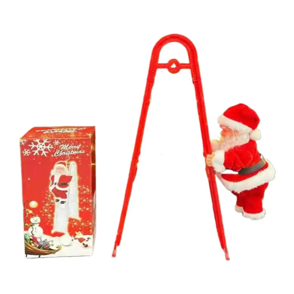 2025 Santa Claus Doll Climbing Ladder with Music Doll, Christmas Tree Ornaments Decorations For Home Navidad New Year Kids Gift