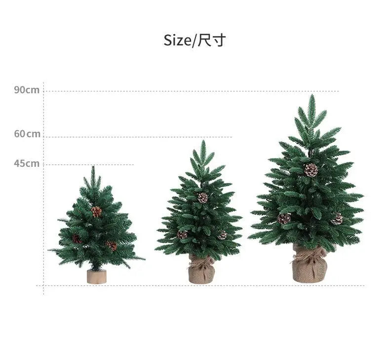 45/60/90cm PE Christmas Tree Luxury Simulated Cedar Desktop Ornaments Small Decorations