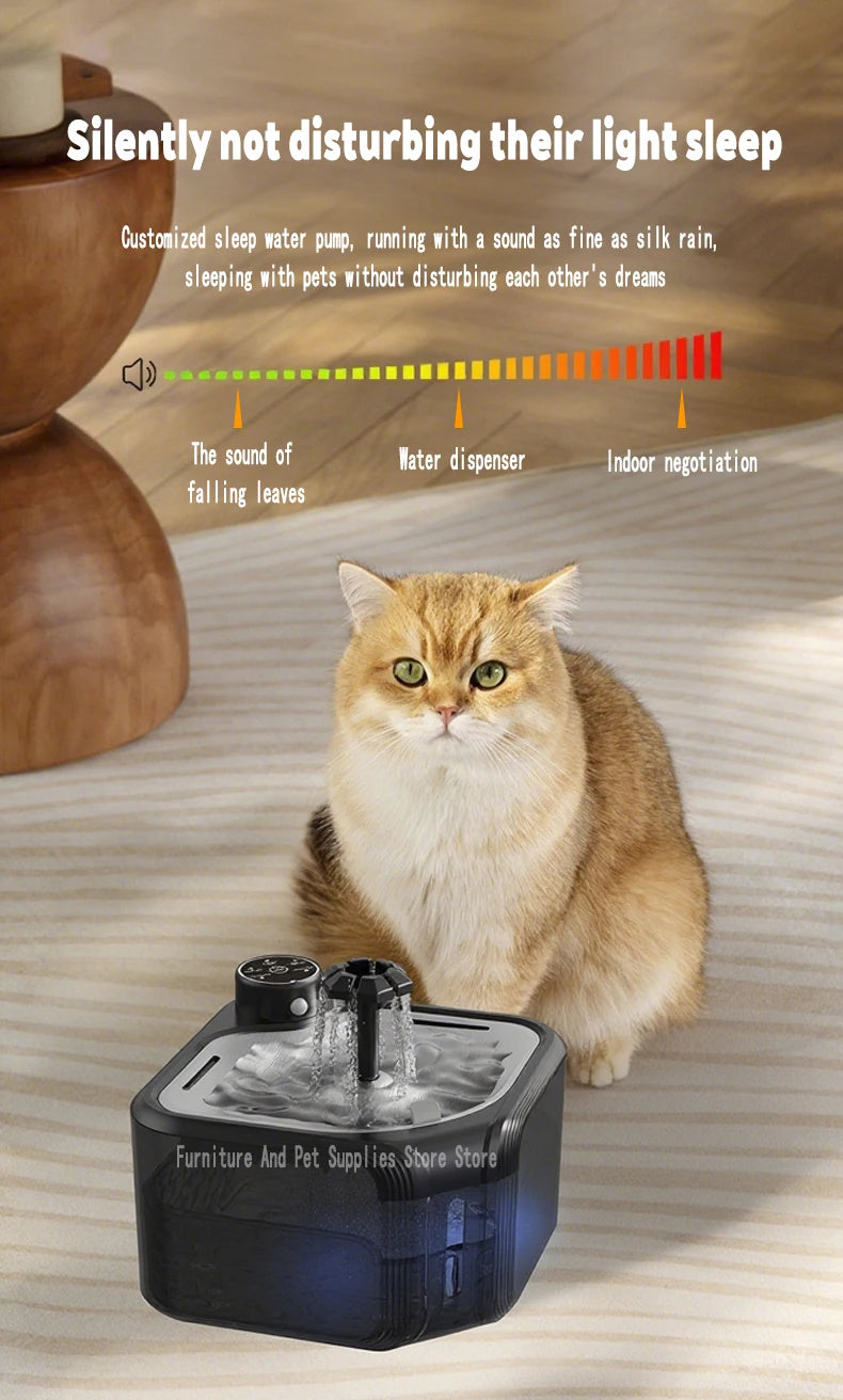 Wireless Automatic Cat Water Fountain 3600mAh 2800ML Pet Water Dispenser For Dog Cat Infrared Sensor Smart Pet Drinkier Fountain