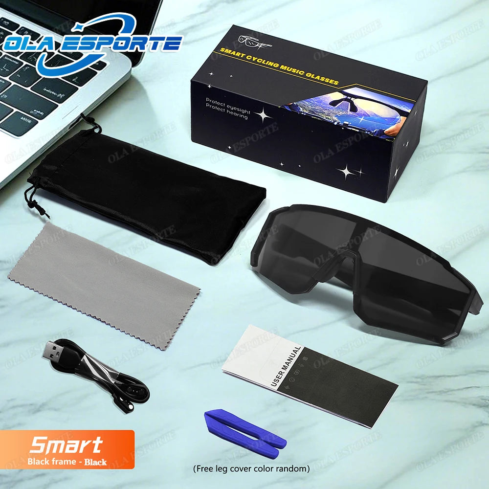 Newest audio Outdoor Smart Glasses Wireless Bluetooth Call Music Cycling Sports Headphone UV Protection Sunglasses for Men Women