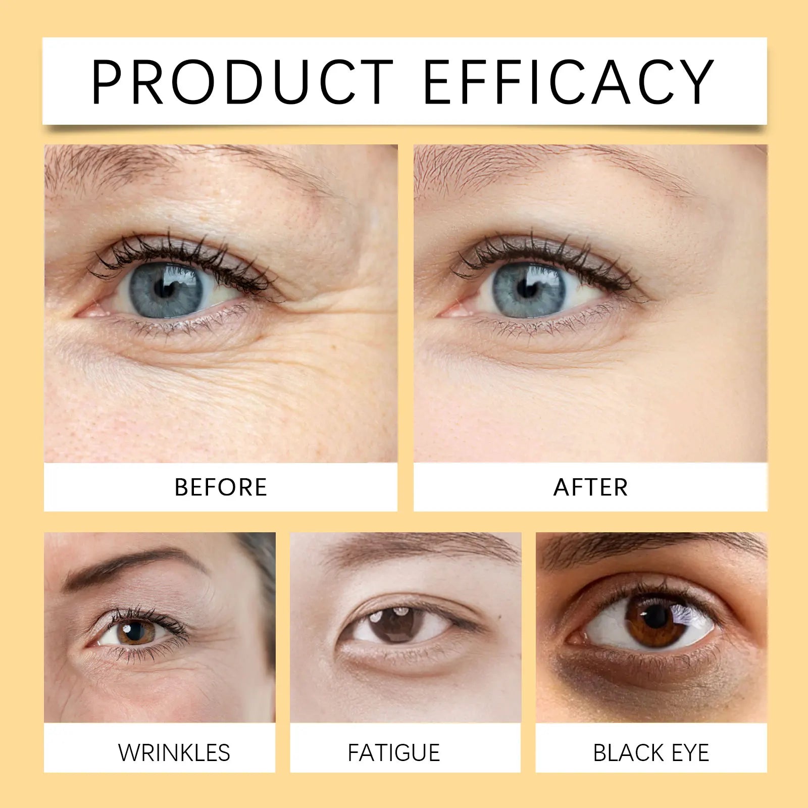 Anti-Wrinkle Eye Serum Roller Fade Eye Fine Line Collagen Lightens Dark Circles Bags Puffiness Tighten Under Eyes Skin Care