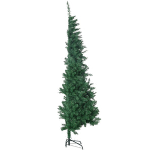 For HOMCOM 7' Artificial Half Christmas Trees with Auto Open, Steel Base, for Indoor Xmas Decor