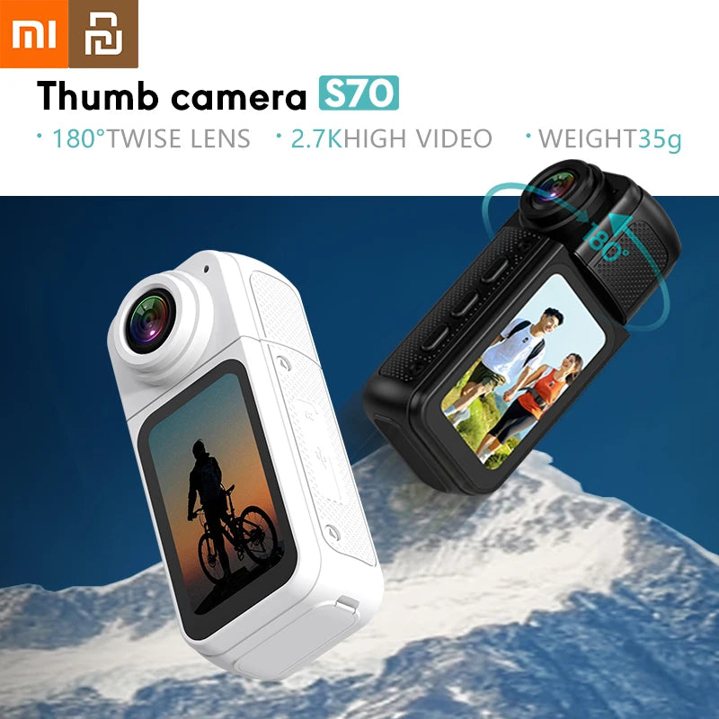 Xiaomi Youpin 1.47" IPS Screen Action Camera 2.7K Video Thumb Camera with 180°Rotatable Lens Support Wi-Fi Magnetic Attachments