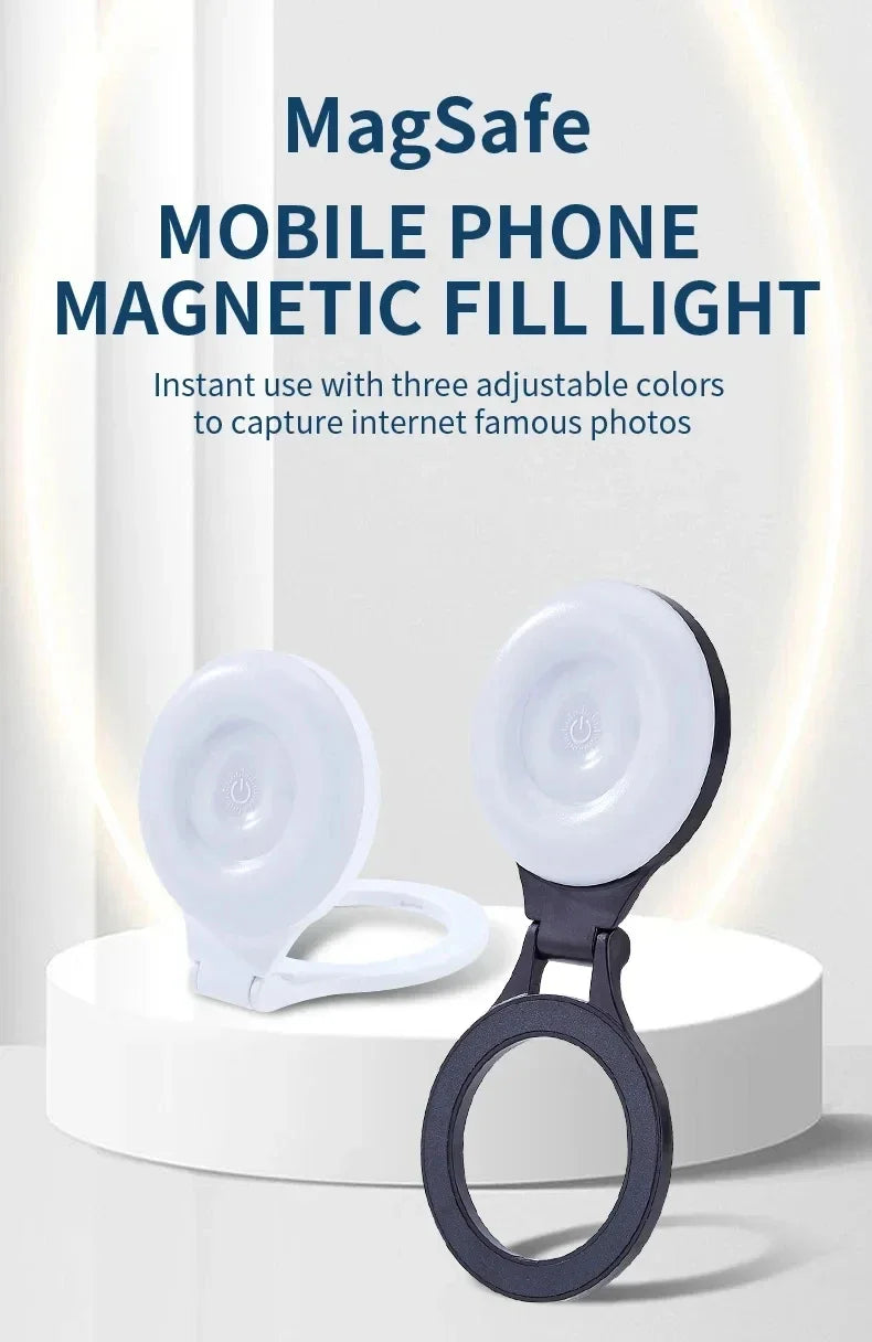 Pocket Magnetic LED Selfie Light For IPhone IPad Mobile Phone Laptop Flash Fill Video Photo Ringlight Photography Lamp