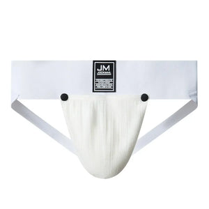 Open Front Men Jockstrap Briefs Athletic Supporter,3" Waistband Detachable Pouch Breathable Workout Sport Underwear Gay Thongs