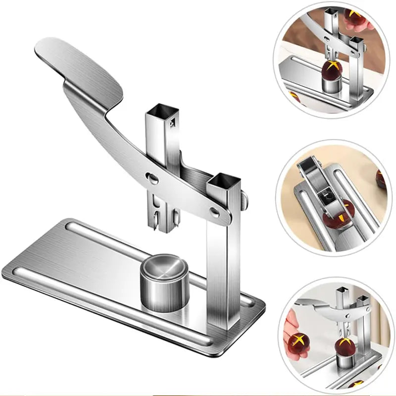 Heavy-Duty Chestnut Cracker Portable Nut Opener Cutte Stainless Steel Chestnut Clip with Non-Slip Handle Chestnut Opener Tools