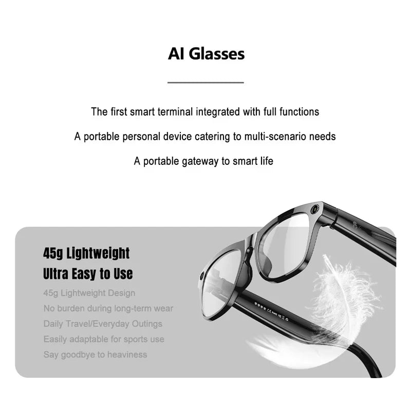 VIVO 6K HD AI Smart Glasses Photochromic Multifunction Bluetooth Calling Voice Assistant Music Player Translate Camera 2026 HOT