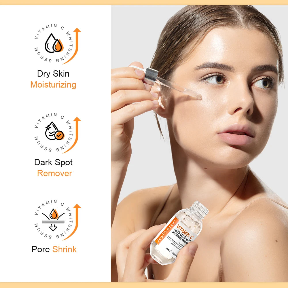 JoyPretty Vitamin C Whitening Skin Care Set Glutathione Face Cream Emulsions Serum Skin Whitener Korean Skin Care Products 5PCS