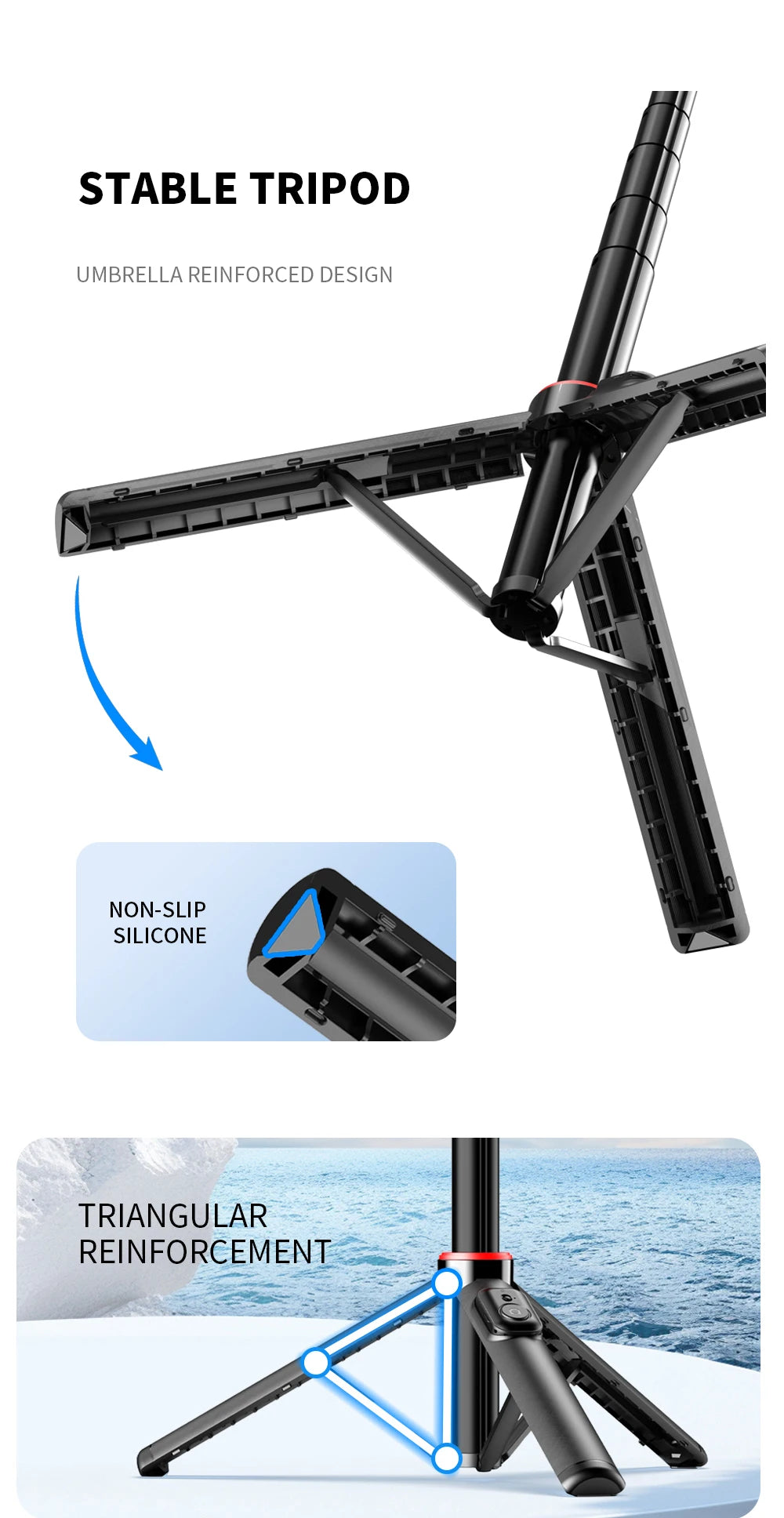 C20 Magnetic Selfie Stick Tripod for iPhone 12-16 Pro Max Travel Stand with Magsafe Phone Clamp for Android Smartphone