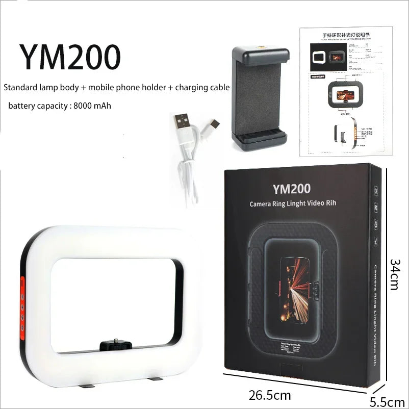 Smartphone Video Rig with Light Cell for Filmmaking Live YouTube Tiktok Video Recording Handheld Stabilizer Ring Light