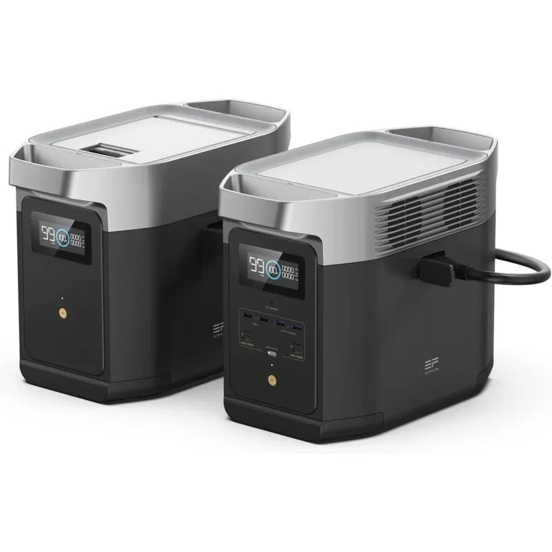 Portable Power Station DELTA2 with Smart Extra Battery, Expand Capacity from 1024Wh to 2048Wh, Solar Generator for Home Backup