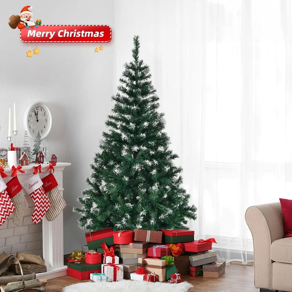 5/6/7ft Christmas Tree Green Stand Xmas Season Holidaay Indoor Outdoor