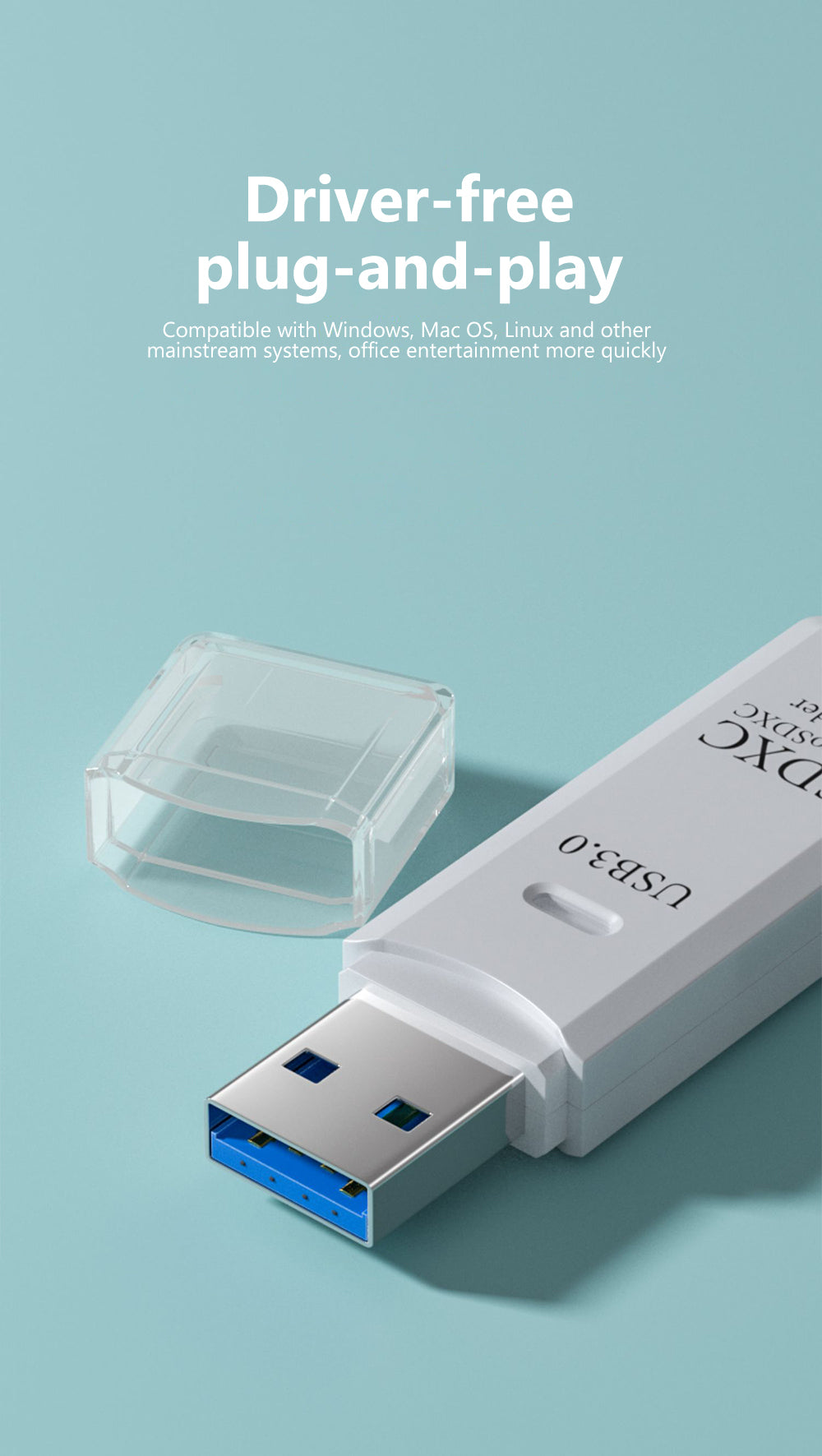New 2 IN 1 High Speed Usb 3.0 Smart Cardreader Adapter Usb Card Reader For PC Laptop Accessories SD TF Card Memory
