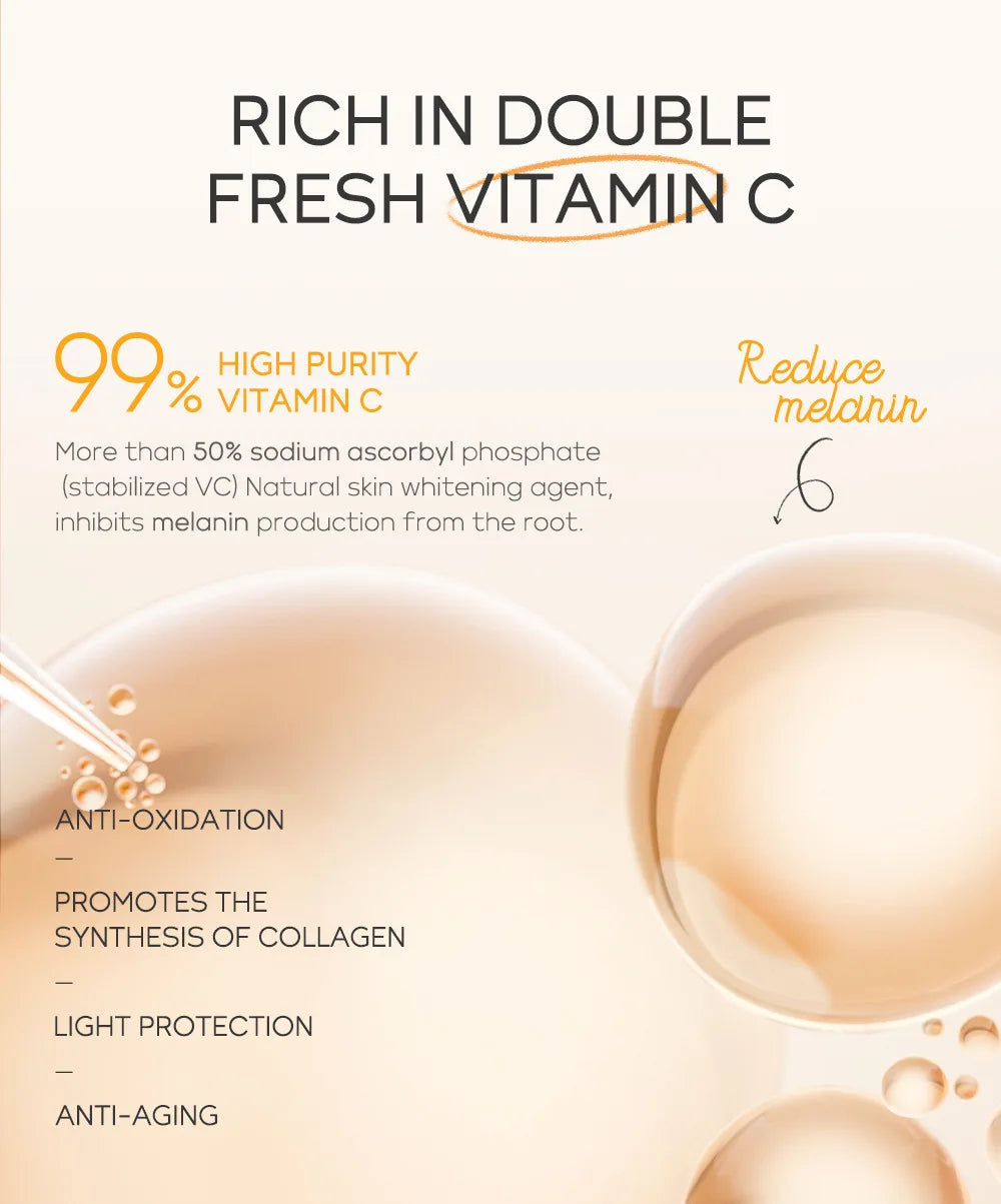 5 Pieces Vitamin C Skincare Set  Moisturizing Face Serum Brighten Cream Antiage Eye Cream Toner Facial Care Set for Dropshipping