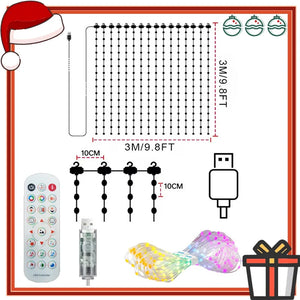 Smart Curtain Lights Window LED Fairy Lights APP Control DIY Pattern Music Sync Waterproof Outdoor Garden Wedding Holiday Decor