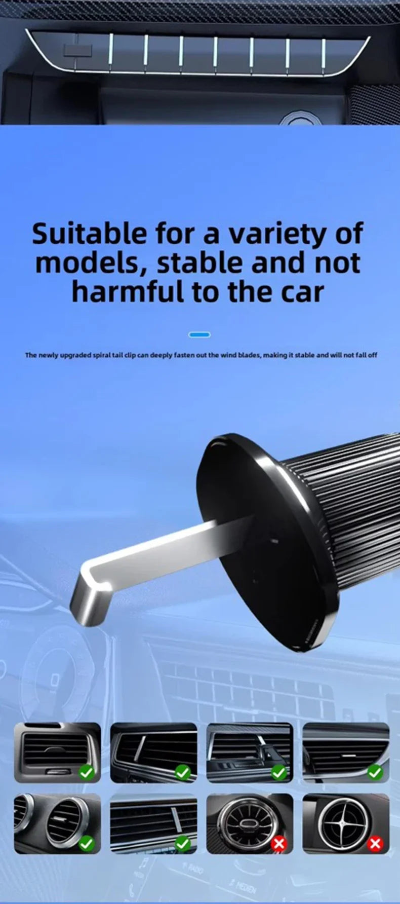 UYUXIO  Wireless Car Charger Air Vent Fast Charging Phone Holder in Car for iPhone 16 Pro Max 15 14 12 13 Samsung Android Phones