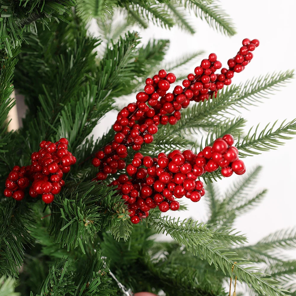 Berry Artificial Flower Fruit Red Berry Simulation Cherry Stamen Berries for Home Christmas Decoration DIY Gift Wreath Wholesale