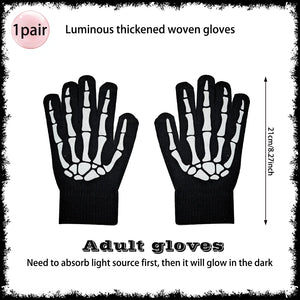 Horror Halloween Grim Reaper Hooded Cloak Skull Scarf Night Glow Gloves Ghost Head Scythe Adult Kids Scary Halloween Decorations