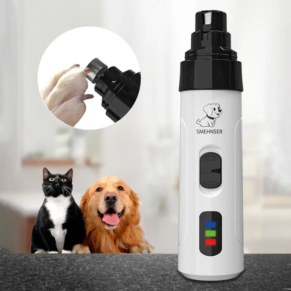 New LED Pet Nail Clippers USB Rechargeable Silent Grinder For Small Large Dogs Cats Paws Trimming Grooming Accessories