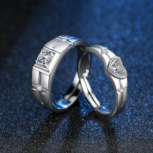 2Pcs 925 Sterling Silver Couples Ring Sets Light Polishing Simple Ring for Woman Man Classic Wedding Fine Jewelry Circle - You Offer