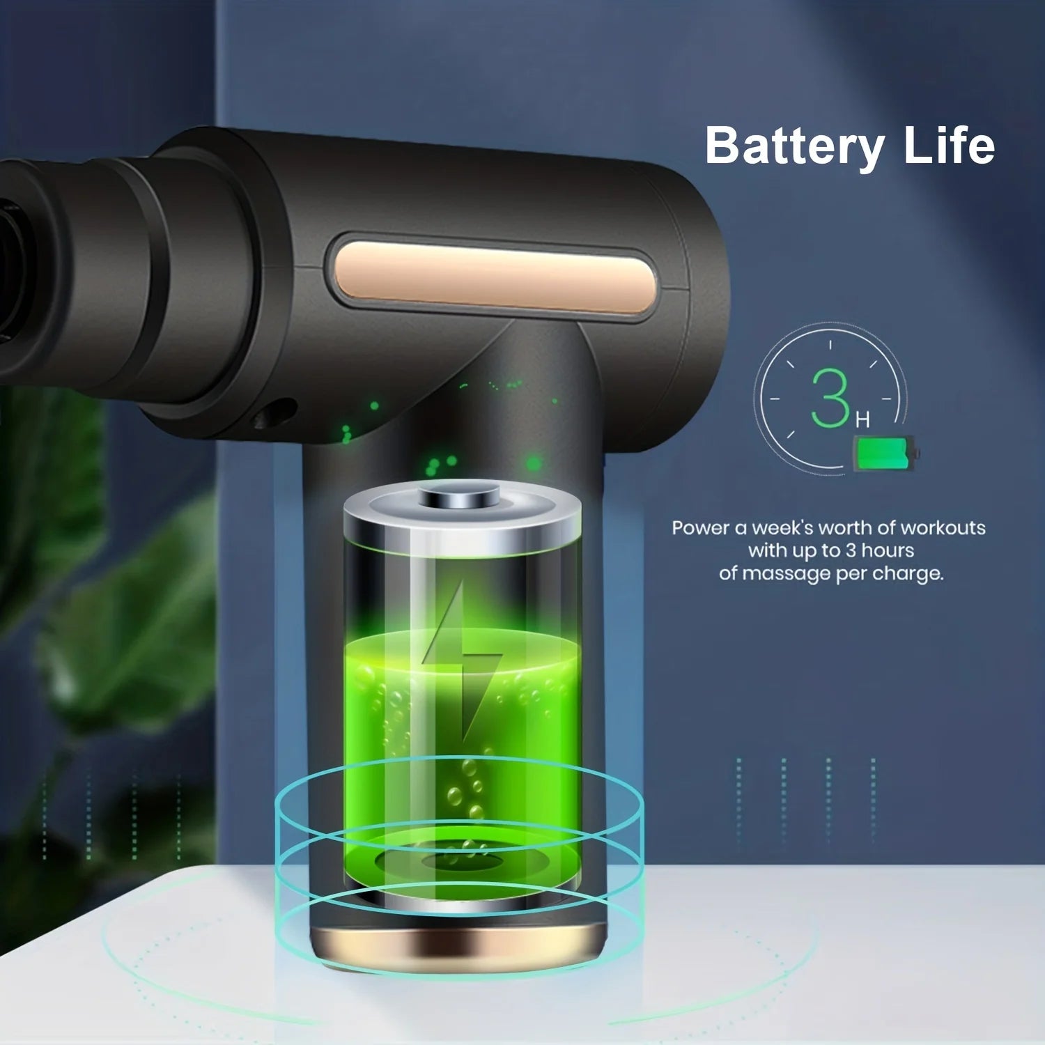 Portable Fascia Massage Gun Deep Tissue Massager Body Muscle Relaxation with LED Touch Screen 4 Replaceable Massage Heads - You Offer
