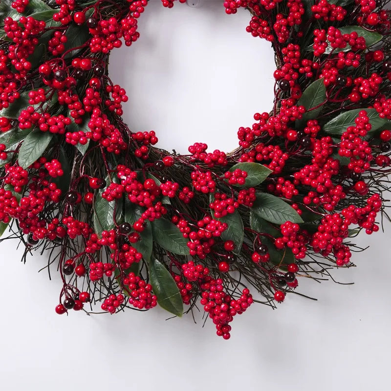 SRETNO Christmas Wreath Artificial Plants Red Fruit Flower Wreath Home Decorations Ornaments Christmas Supplies 2025 New Garland