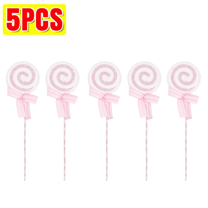 20/1x Christmas Candy Cane Ornaments Plastic Glitter Xmas Tree Hanging Pendants Twisted Crutch Candy Canes New Year Party Favors