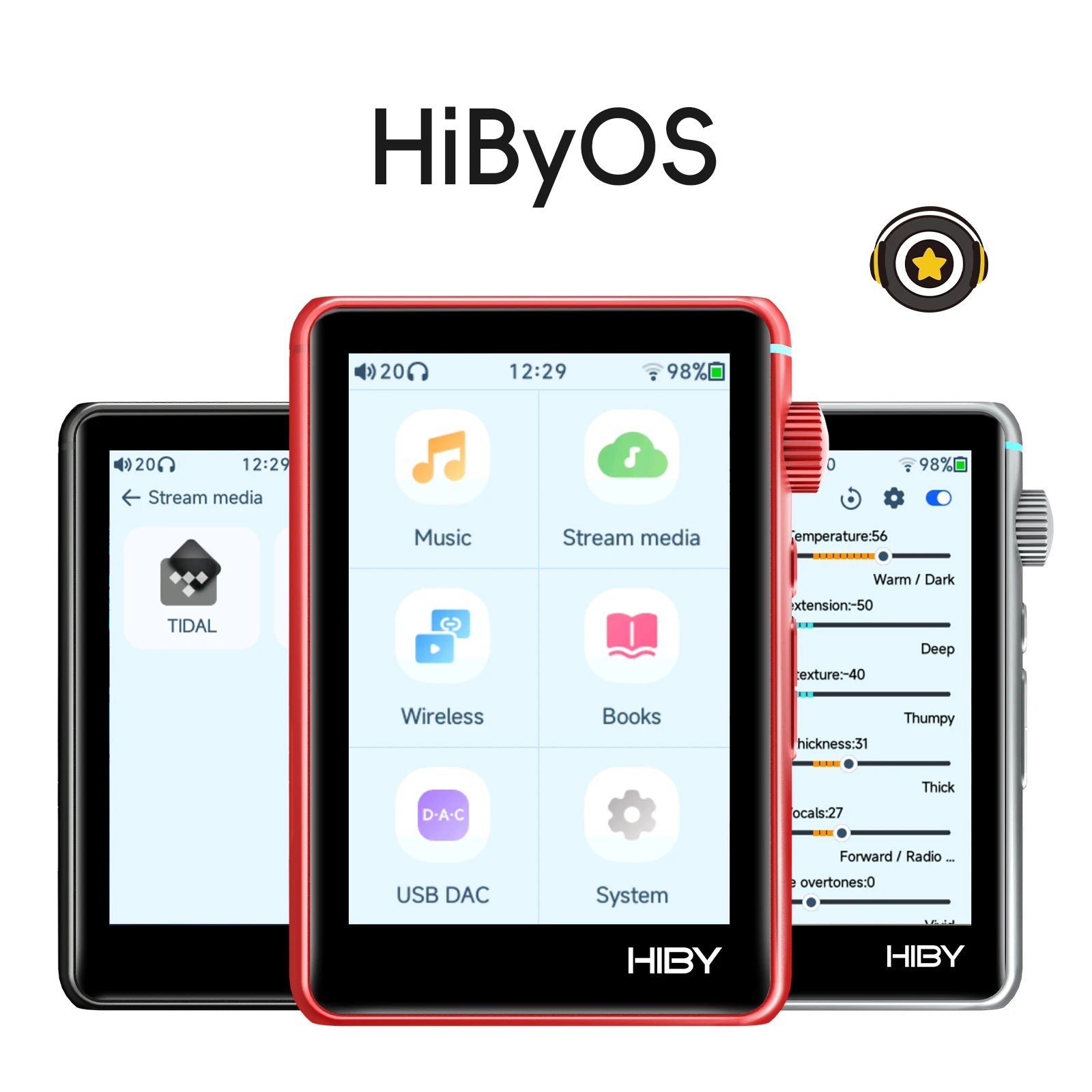 HiBy R3 II 2025 / R3 Gen 2 Music Player Bluetooth 5.1 WiFi MQA16X DSD256 Web Radio USB Audio Dongle DAC X1600E ES9219C 3.2‘’