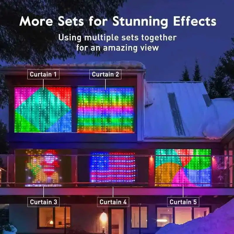 400leds Rgbic Led String WS2812B Bluetooth Smart String Fairy Lights Christmas Garland Light Waterproof For Party Curtain Room