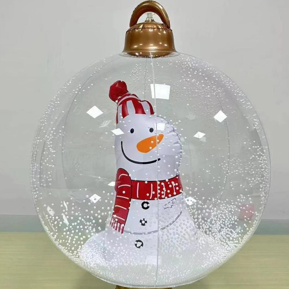 60cm Giant Inflatable Christmas Balls Light Up PVC Big Balls Xmas Tree Decorations Outdoor Holiday Yard Lawn Christmas Balloon