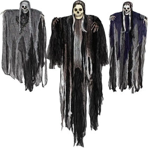 Hanging Halloween SkeletonGhosts Decorations Grim Reapers for Halloween Outdoor Halloween Sound Control Light Up Ghost