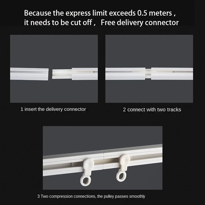 Self Adhesive Curtain Sliding Track Without Punching Nano Silent Track Top Mounted Side Mounted Home Window Decor Accessorie