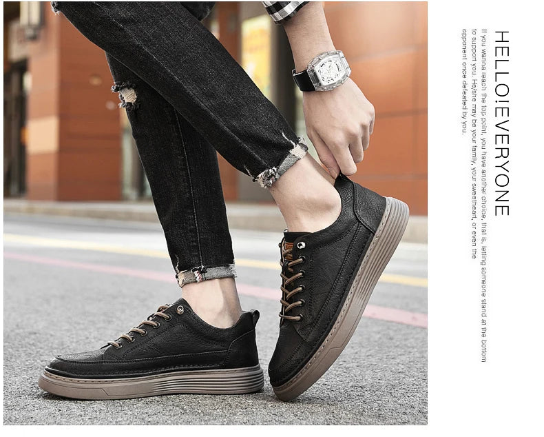 Fashion Handmade Brand Men Casual Shoes Genuine Leather Men Flats Soft Oxford Shoes Luxury Quality Outdoor Shoes Men Sneakers