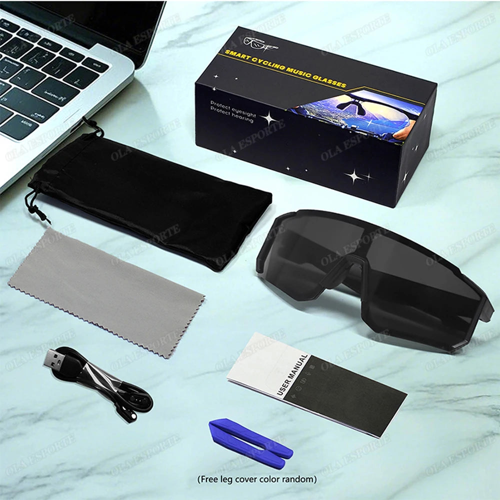Newest audio Outdoor Smart Glasses Wireless Bluetooth Call Music Cycling Sports Headphone UV Protection Sunglasses for Men Women