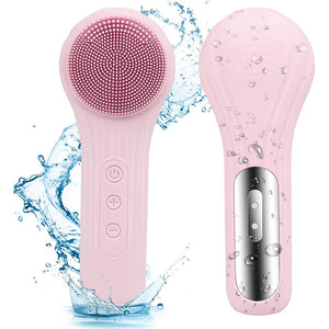 Sonic IPX7 Waterproof Facial Cleansing Brush Device Face Skin Care Scrubber Exfoliator Cleaner Vibration Massager Deep Cleansing