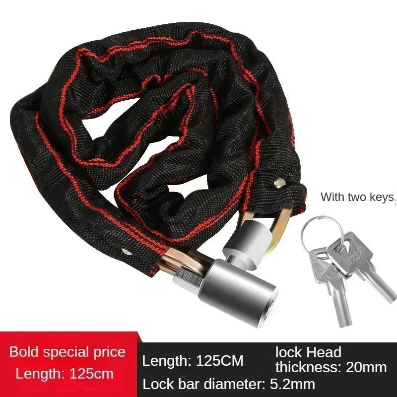 Bicycle Lock Extra Long Thickened Anti-Theft Chain Lock Bicycles Electric Vehicles Password Protection Mountain Bike Lock Lock - You Offer