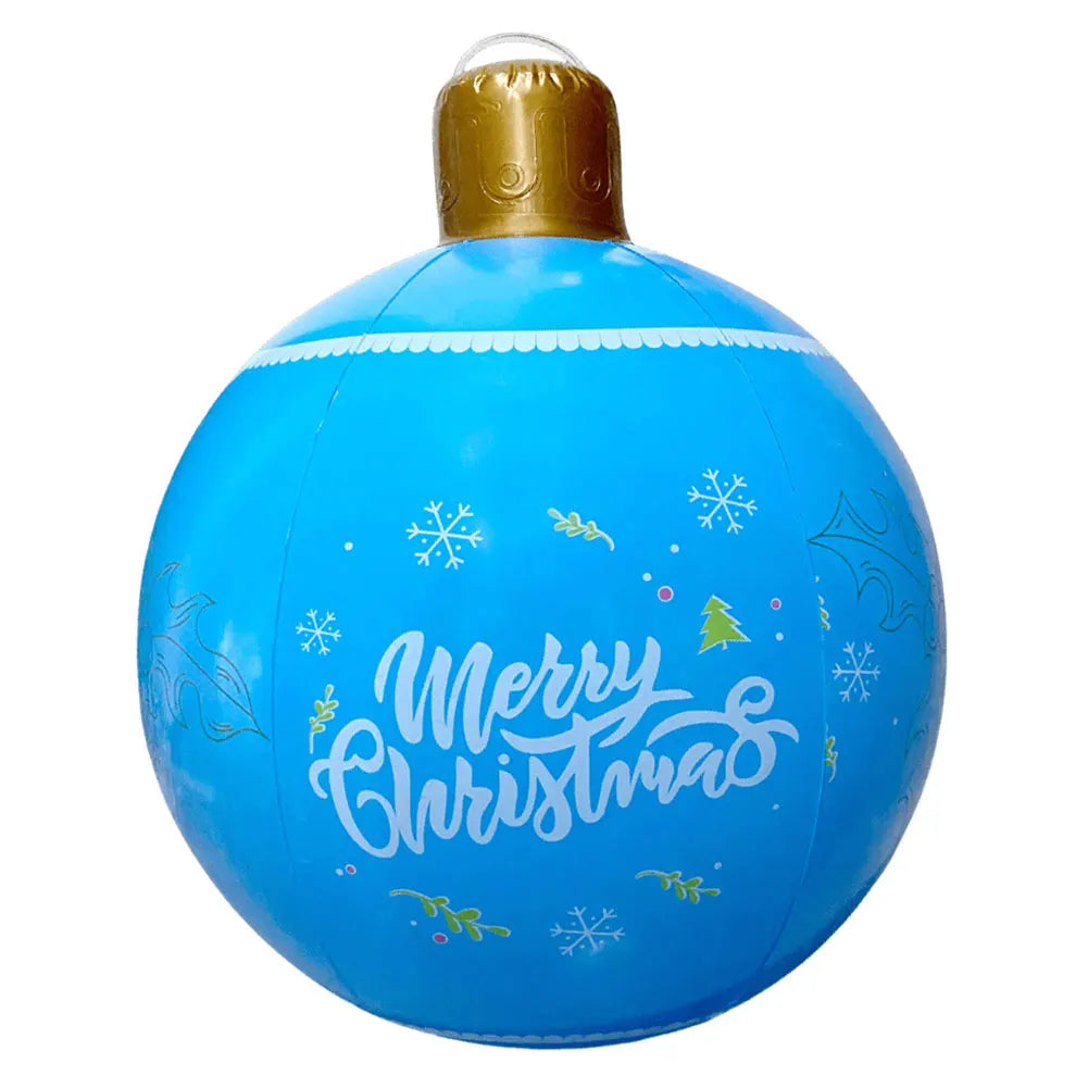 24 Inch PVC Inflatable Christmas Ball Outdoor Indoor Christmas Decorated Ball Giant Big Large Balls Toy New Year Party Ornament