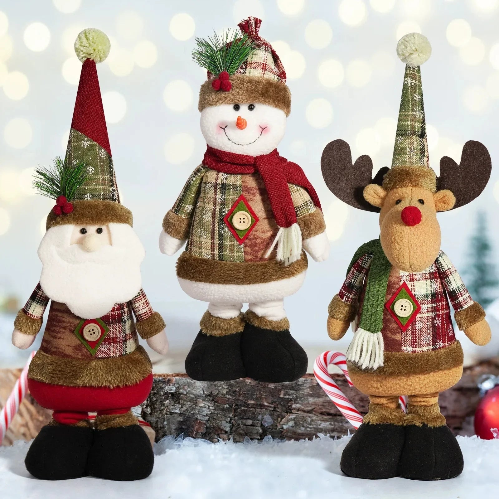 Hanging Christmas Plush Ornaments Set - Santa Snowman Elk Doll Decor for Xmas Tree, Home Party Gift & Stocking Stuffers 2025