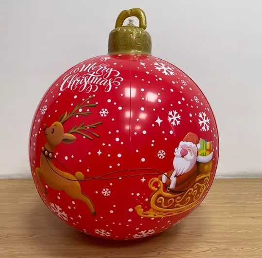 60cm Outdoor Christmas Inflatable Decorated Ball PVC Giant Big Large Balls Party Xmas Tree Decorations Toy Ball Without Light