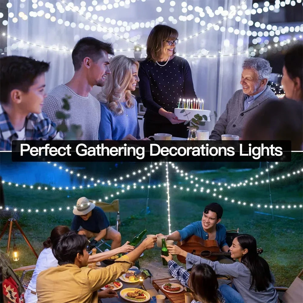 LED Green Wire Led String Fairy Lights US/EU Plug 110V/220V Waterproof LED Christmas Tree Holiday Home Garden Decoration Xmas