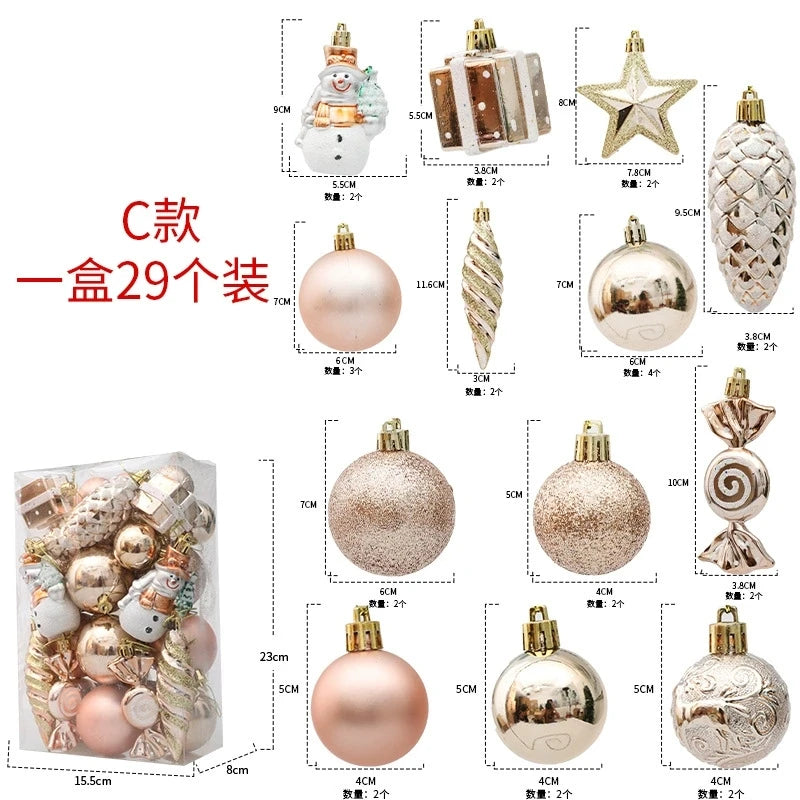 29/20Pcs Christmas Tree Balls Hanging Pendant Candy Cane Pine Cone Ornament Set Christmas Home Decoration 2026 Navidad New Year