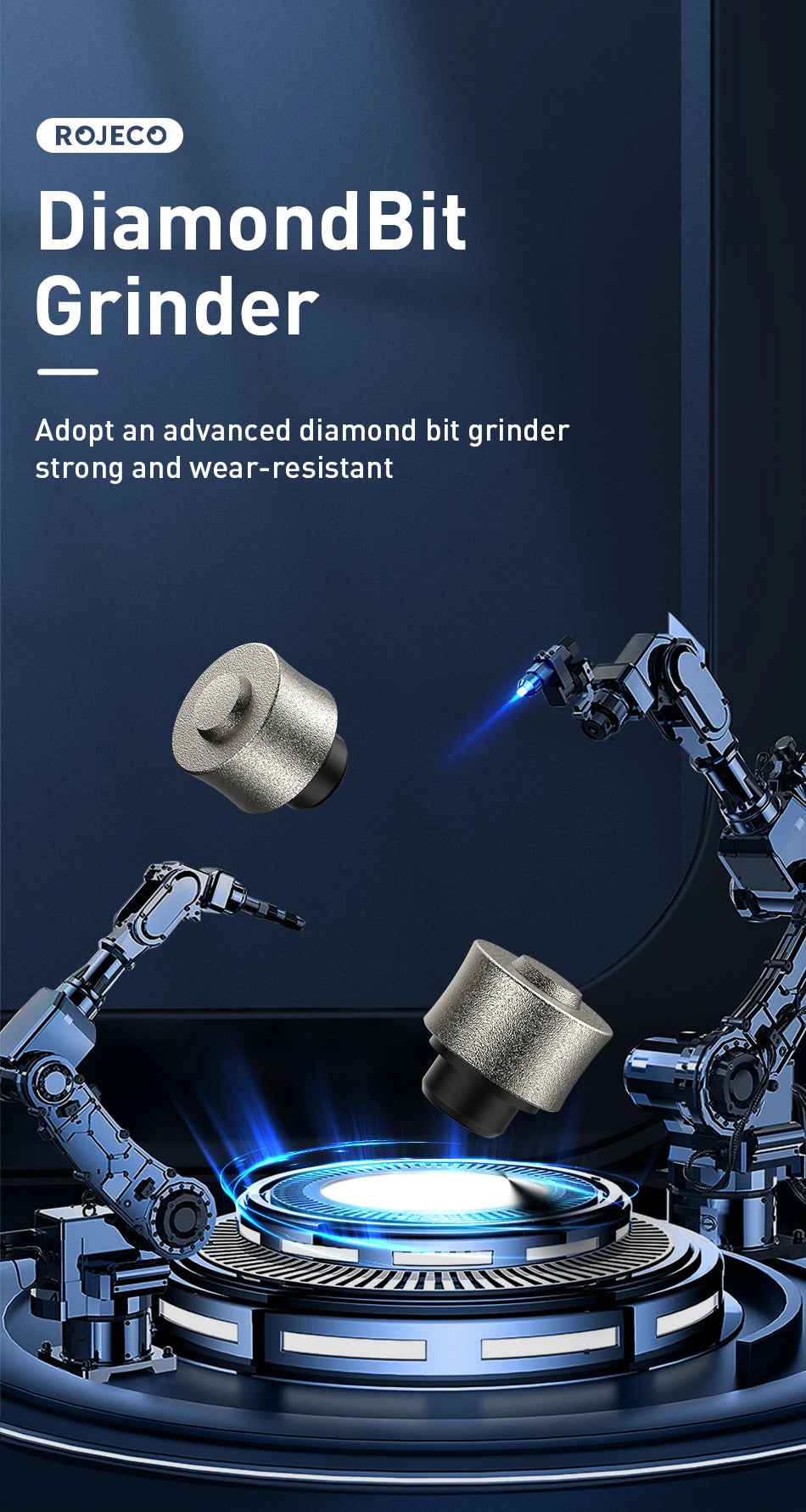 ROJECO Stainless Steel Pet Dog Nail Grinder Head For Cyclone Rechargeable Electric Cat Pet Nail Clipper