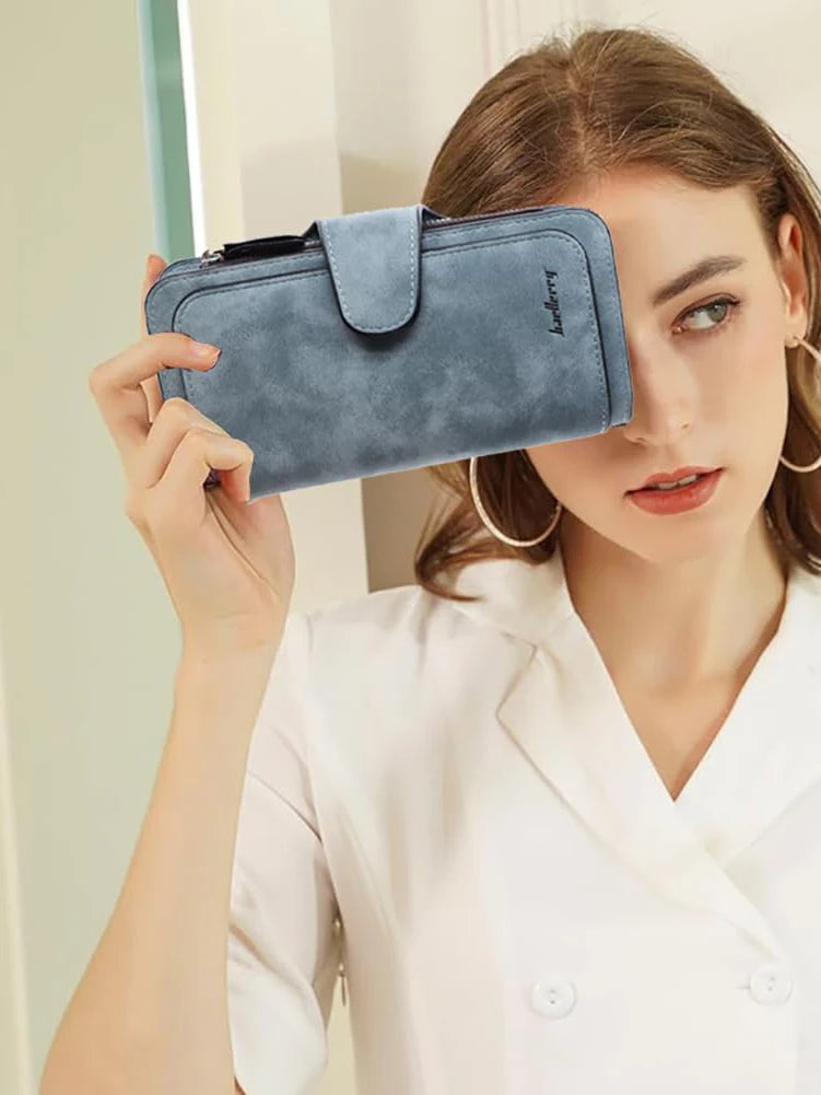 Long Wallet For Women Large Capacity Trifold Credit Card Holder Organizer Clutch Cellphone Handbag - You Offer