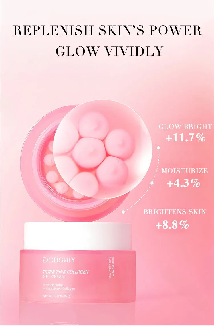 PDRN Pink Collagen Gel Cream  Fade Fine Lines Facial Moisturizing brightning Anti Aging Firming Skin Care