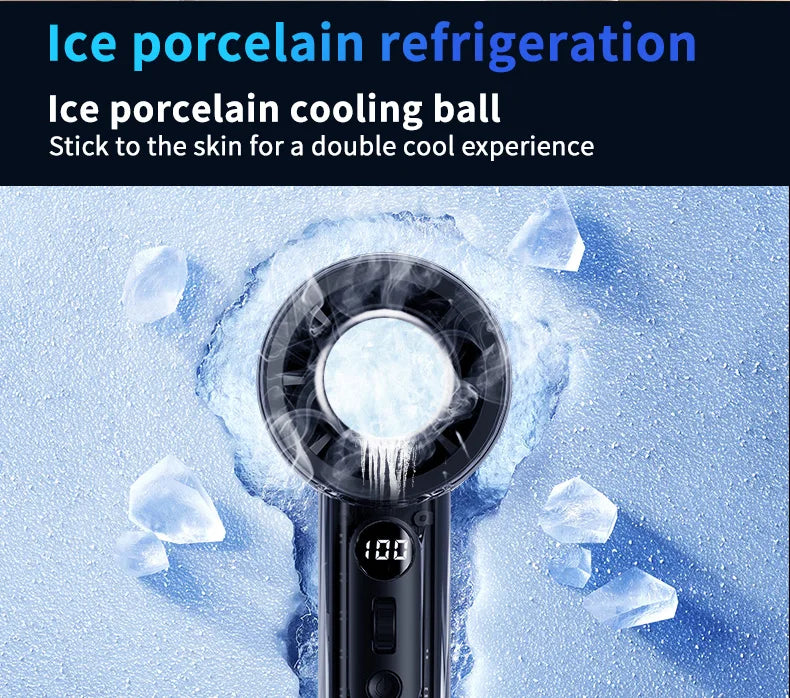 2025 New Mini Semiconductor Refrigeration Handheld Fan USB Portable 3000mAh Cooling High-speed Ice Pack Handheld Electric Fan