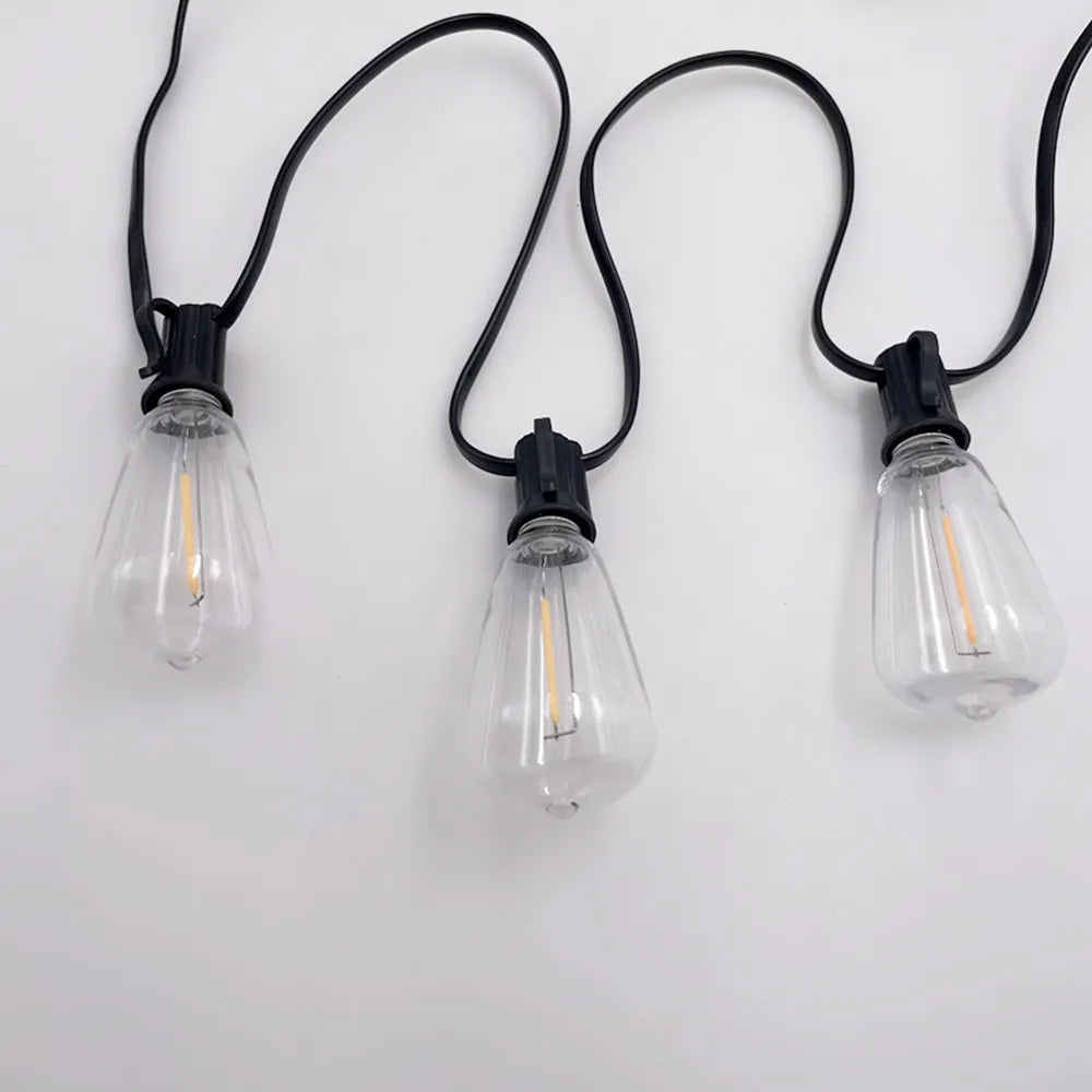 ST38 Globe Outdoor LED String Lights Plastic Shatterproof Bulbs Waterproof Patio Lights for Garden Outside Backyard Porch