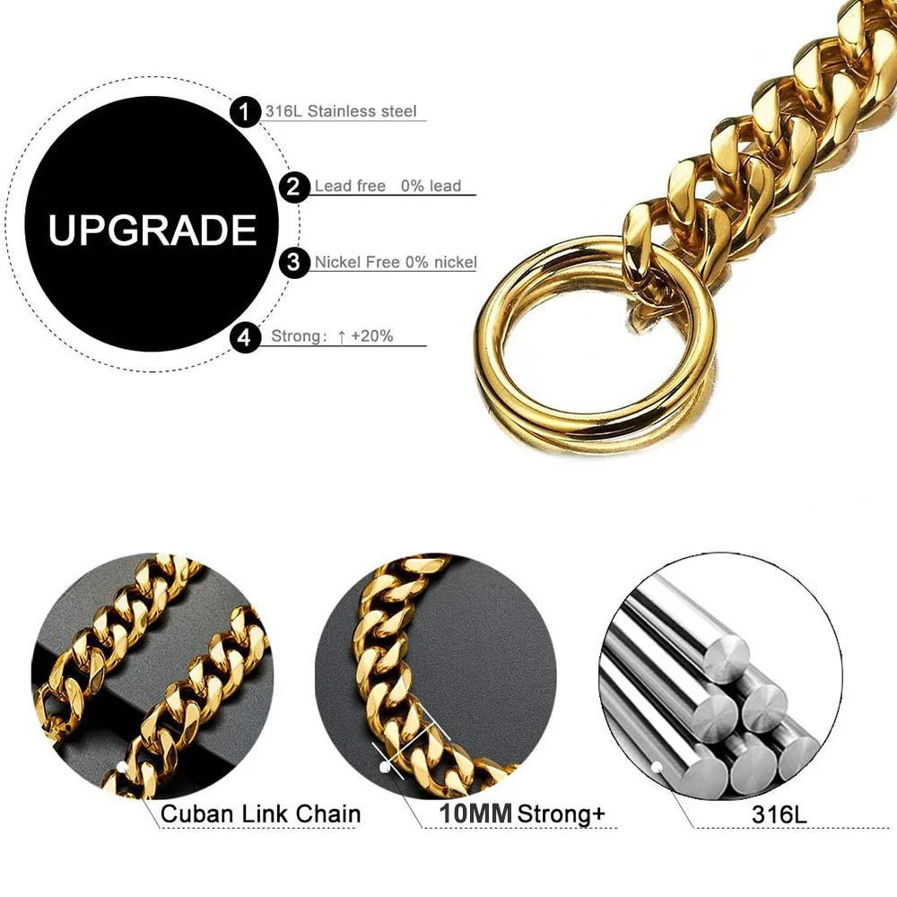 Metal Training Dog Choke Chain Collars for Large Dogs Pitbull Bulldog Durable Stainless Steel Dog Slip P China Collar