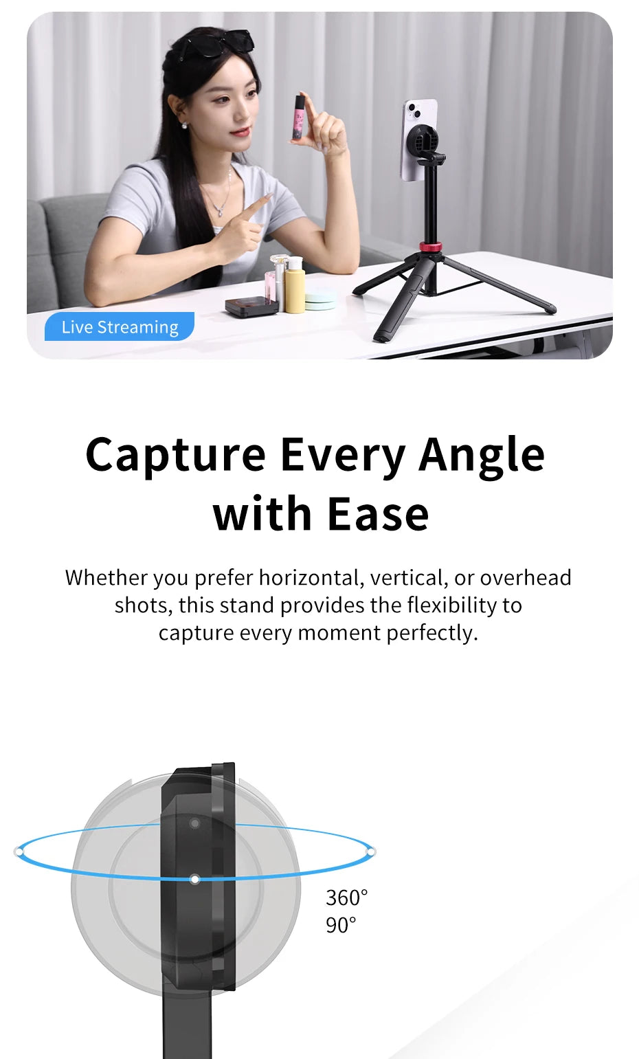 Ulanzi MT-84 1.53M Magsafe Selfie Stick Tripod Stand Bluetooth Remote Phone Extension Tripod for IPhone 16 15 LiveStreaming Vlog