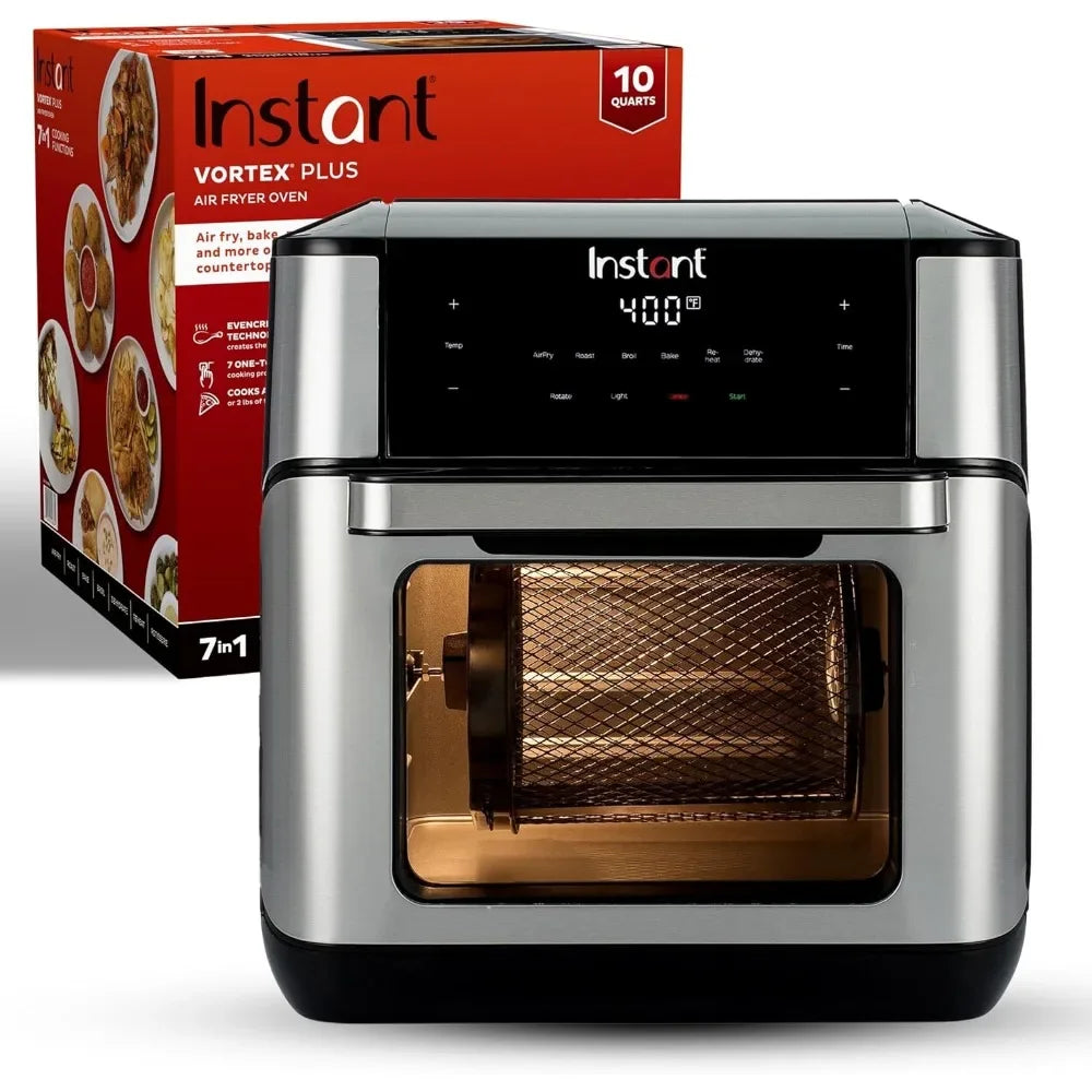 NEW-Instant Pot 10QT Air Fryer, 7-in-1 Functions With EvenCrisp Technology That Crisps, Broils, Bakes, Roasts, Dehydrates, Rehea