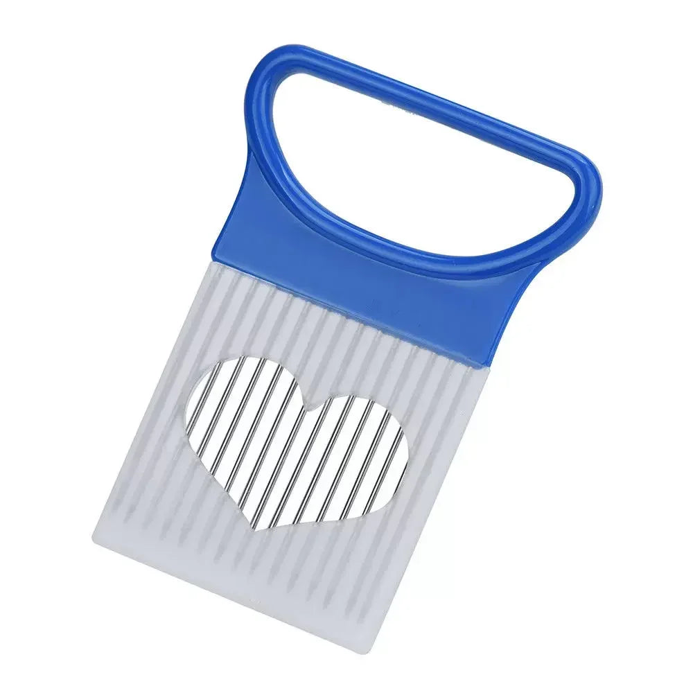 Effortlessly Slice Onions with this 1pc Colorful Onion Slicer Kitchen stainless steel potato chip onion holder - You Offer